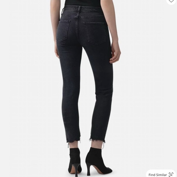 Agolde Toni Mid Rise Straight Jeans in Feral Faded Black Size 28 - Picture 3 of 9